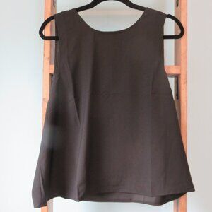 J Crew Factory Sleeveless Button Back Shell in Black Size L